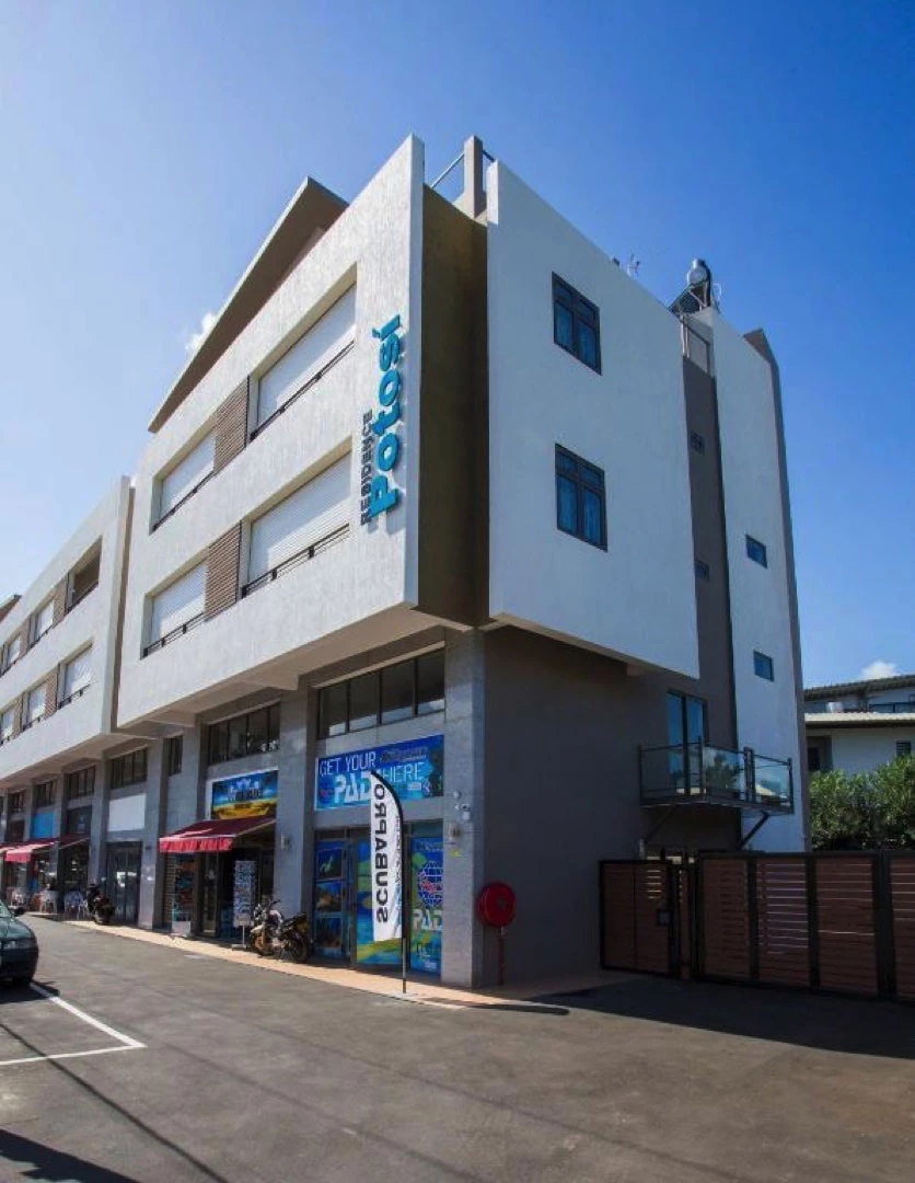 Front view of Residence Potosi apartments near Trou aux Biches Beach Mauritius